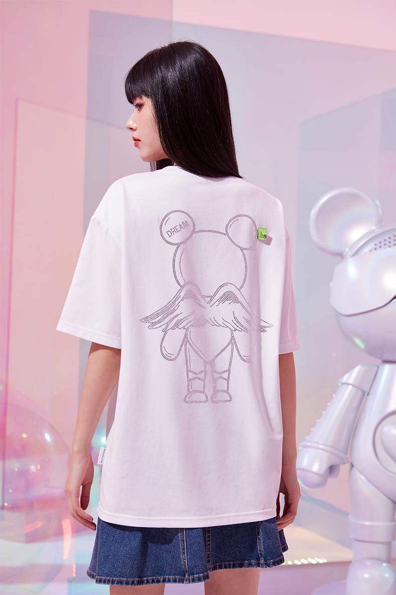 星际熊联名款fiveplus短袖t恤女装年夏季新款潮牌中长