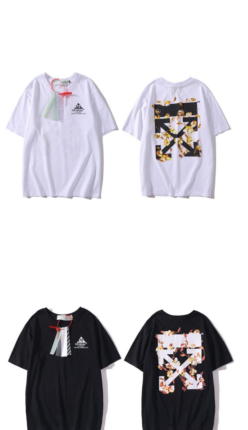 white春夏季t恤男女油画短袖西安限定樱花胶条箭头半袖20ss 冰川白色