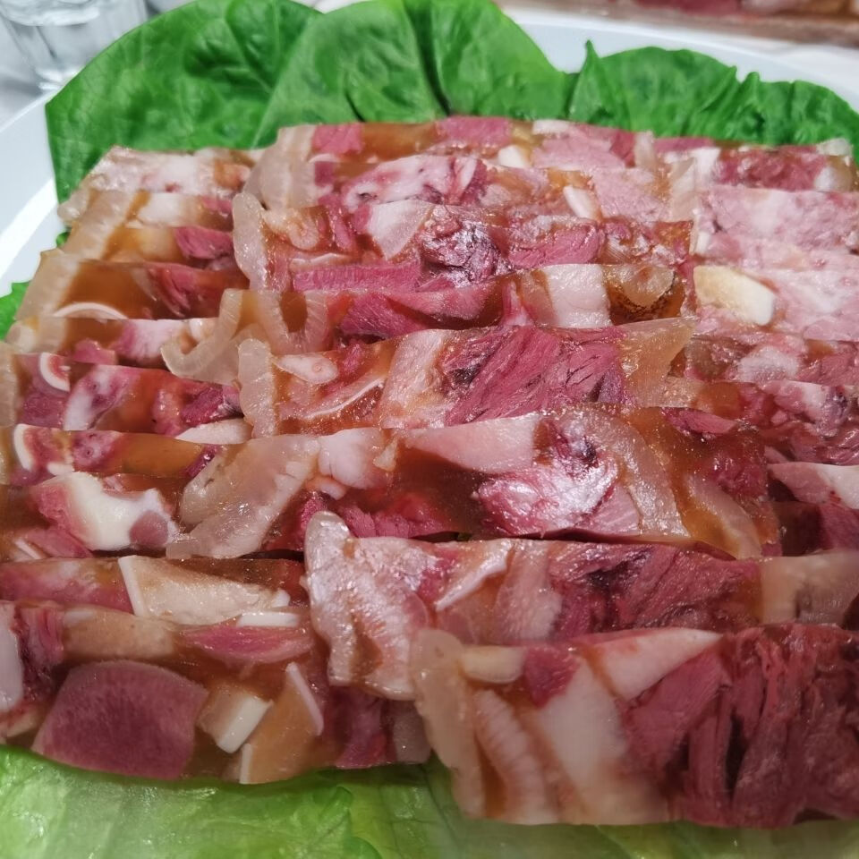 东北猪头焖子猪皮冻猪肉冻猪头肉皮冻下酒菜即食凉菜凉拌菜 1袋共385g