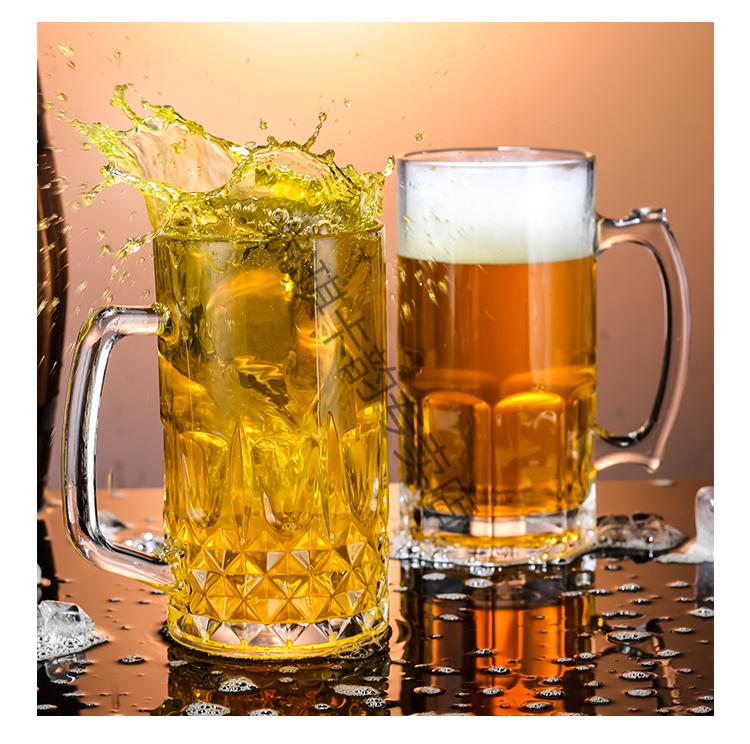 扎杯啤酒果汁扎杯大容量玻璃定制超大容量扎啤精酿啤酒杯特大号玻璃带