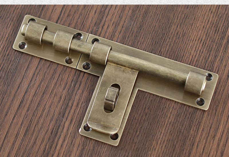 定制门栓明装插销中式仿古纯铜大门锁扣复古左右木门闩老式门扣门销子