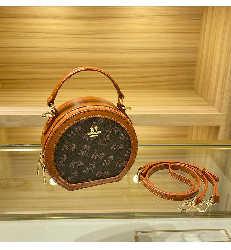 香港mk品牌代购圆饼包单肩斜挎超迁手提小圆包22新款时尚小众圆形包包