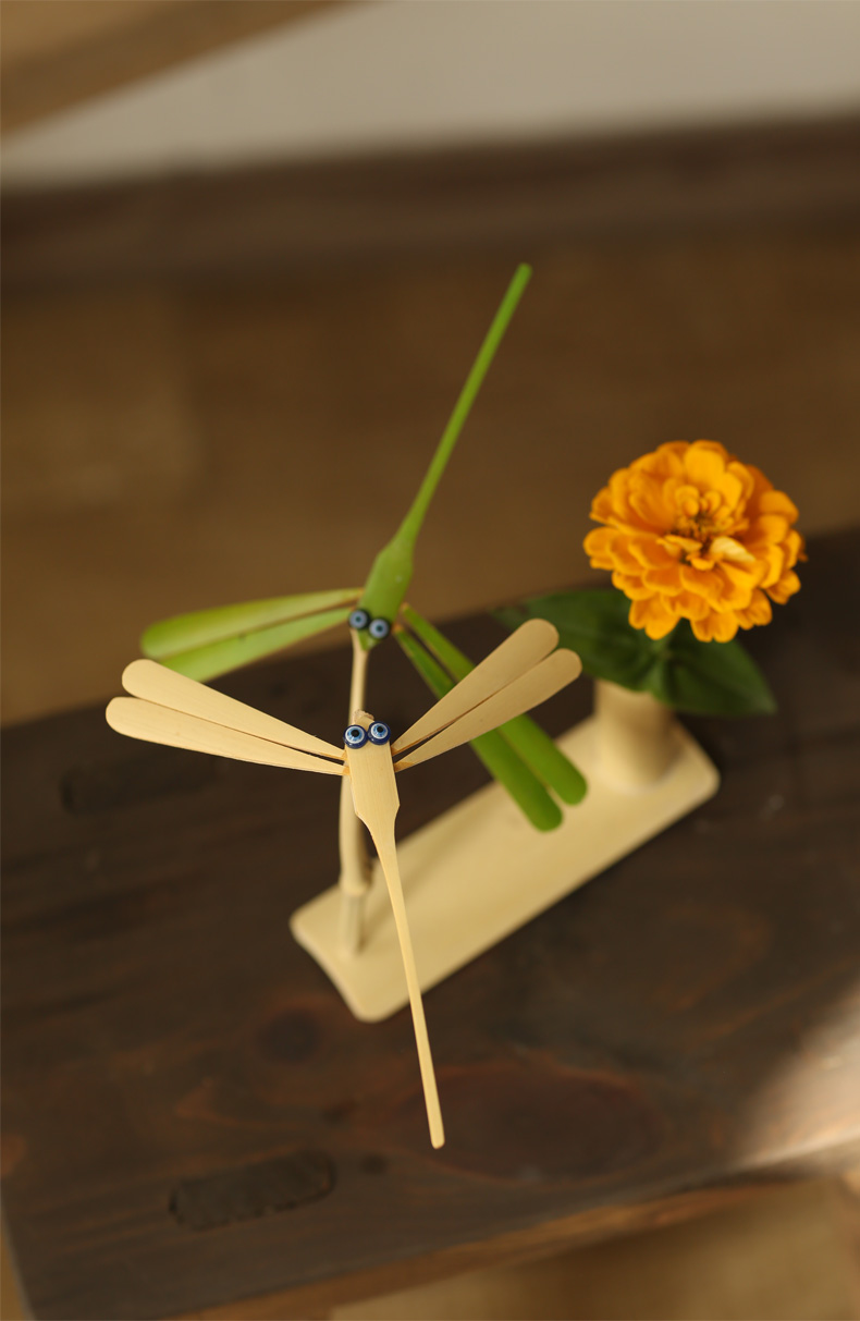 平衡蜻蜓平衡竹蜻蜓手工木质悬浮重力不倒翁网红平衡鸟创意摆件儿童