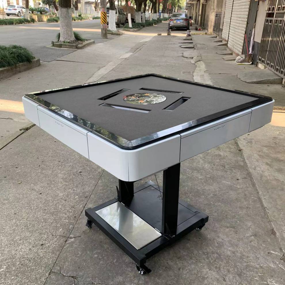 露营迷你麻将机方和旋翼麻将机小尺吋过山车双驱电动折叠木纹迷你全