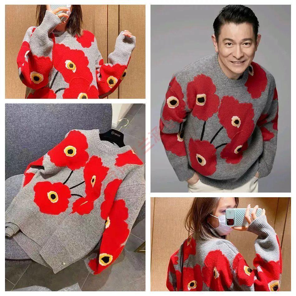 维玛罗刘德华毛衣男女毛线网红同款毛衣秋冬提花韩版针织衫打底衫天王