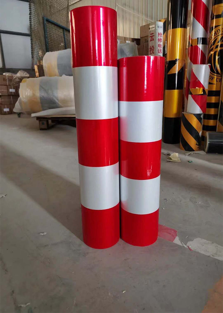 80cm黑黄红白反光膜警示桩工程级道路交通防幢柱子电力膜地贴 高度