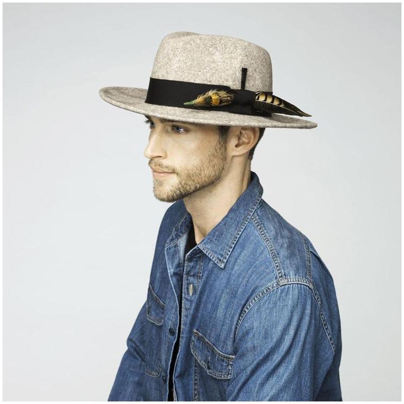 bailey of hollywood男士帽子礼帽宽檐纯色英伦帽舒适101910bj natal