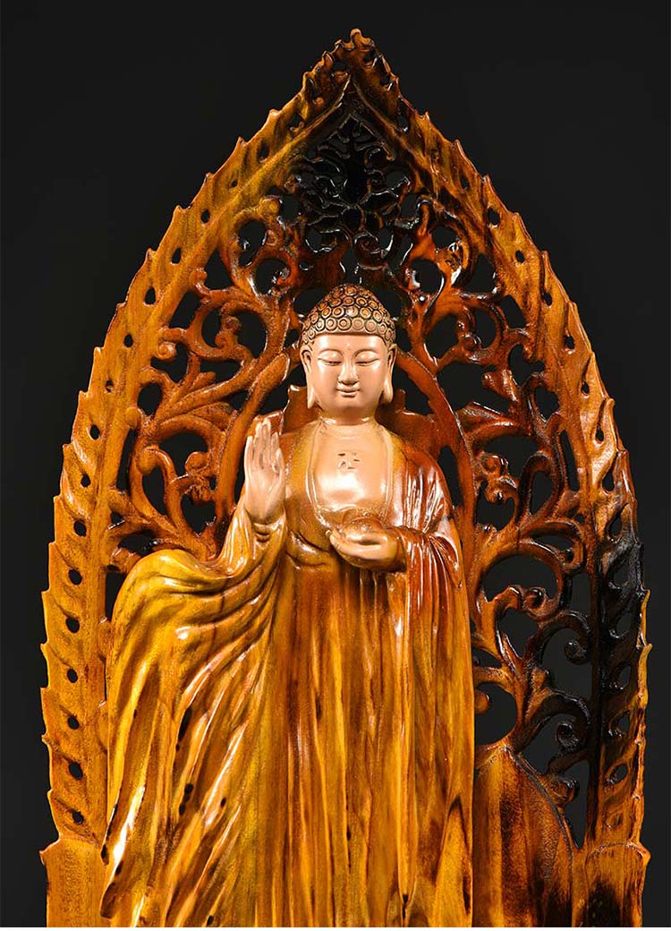 细细木语 香樟木雕释迦牟尼佛佛像菩萨摆件根雕家居客厅玄关实木工艺