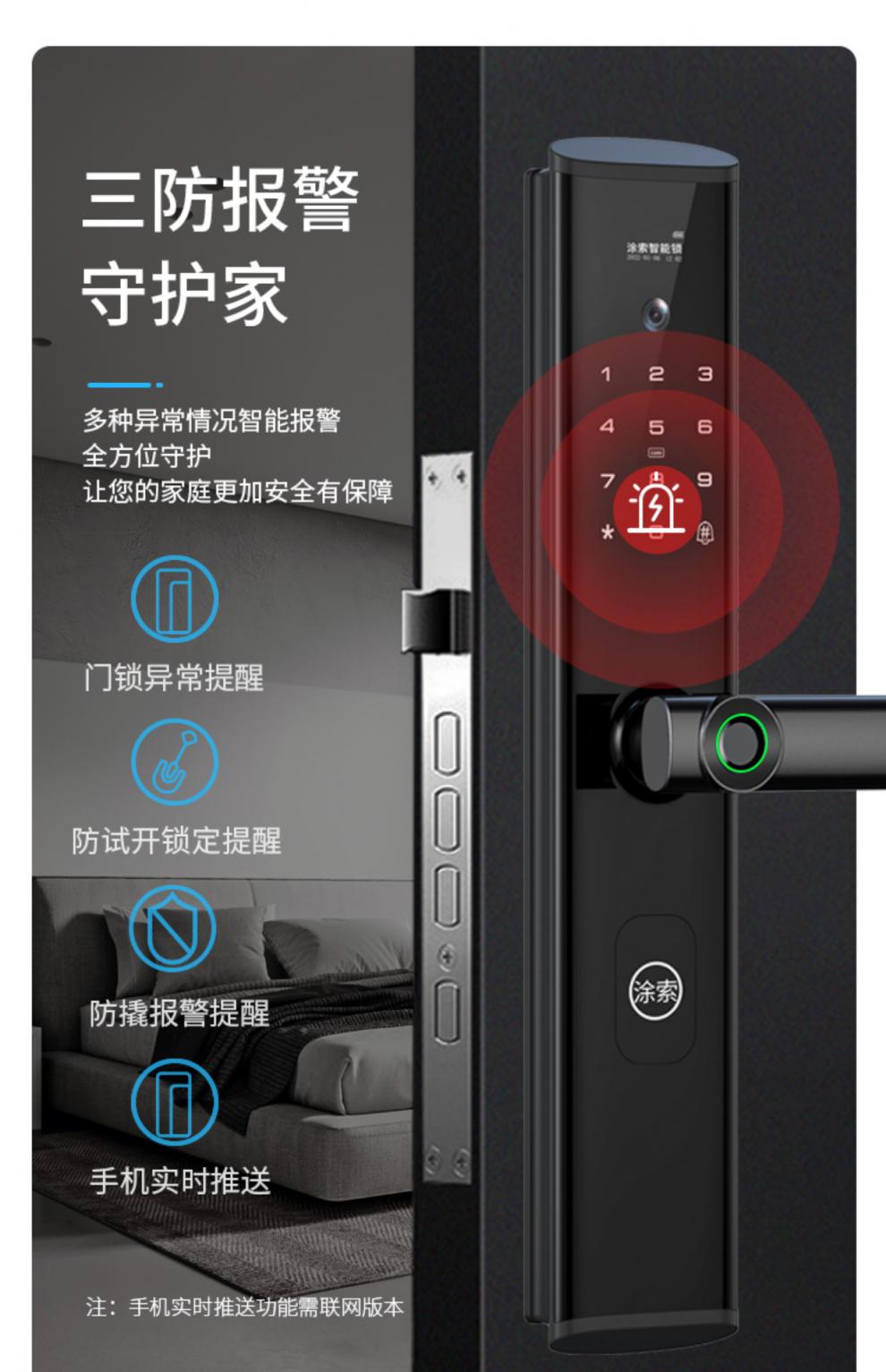 糖蚁指纹锁家用防盗门密码锁nfc远程电子锁智能门锁十大品牌智能门锁