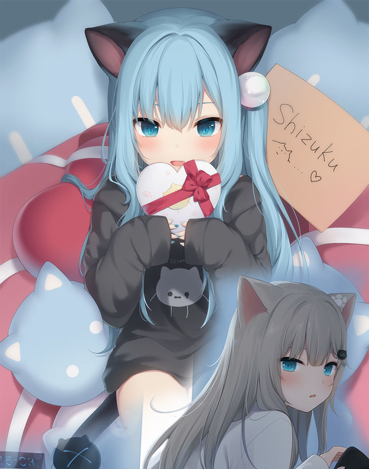 猫羽雫等身抱枕猫耳女孩猫娘双人枕头甘城原创动漫周边可来图定制结盟