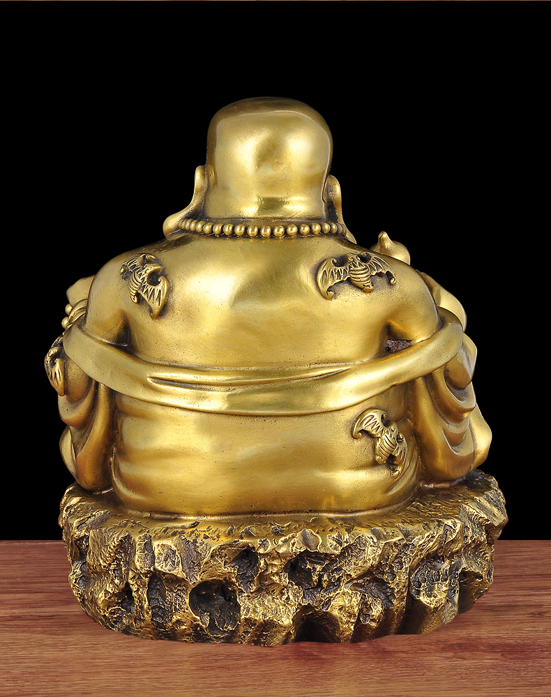 莲善堂全铜弥勒佛摆件招财笑佛大肚弥勒佛像客厅佛堂供佛工艺品乔迁