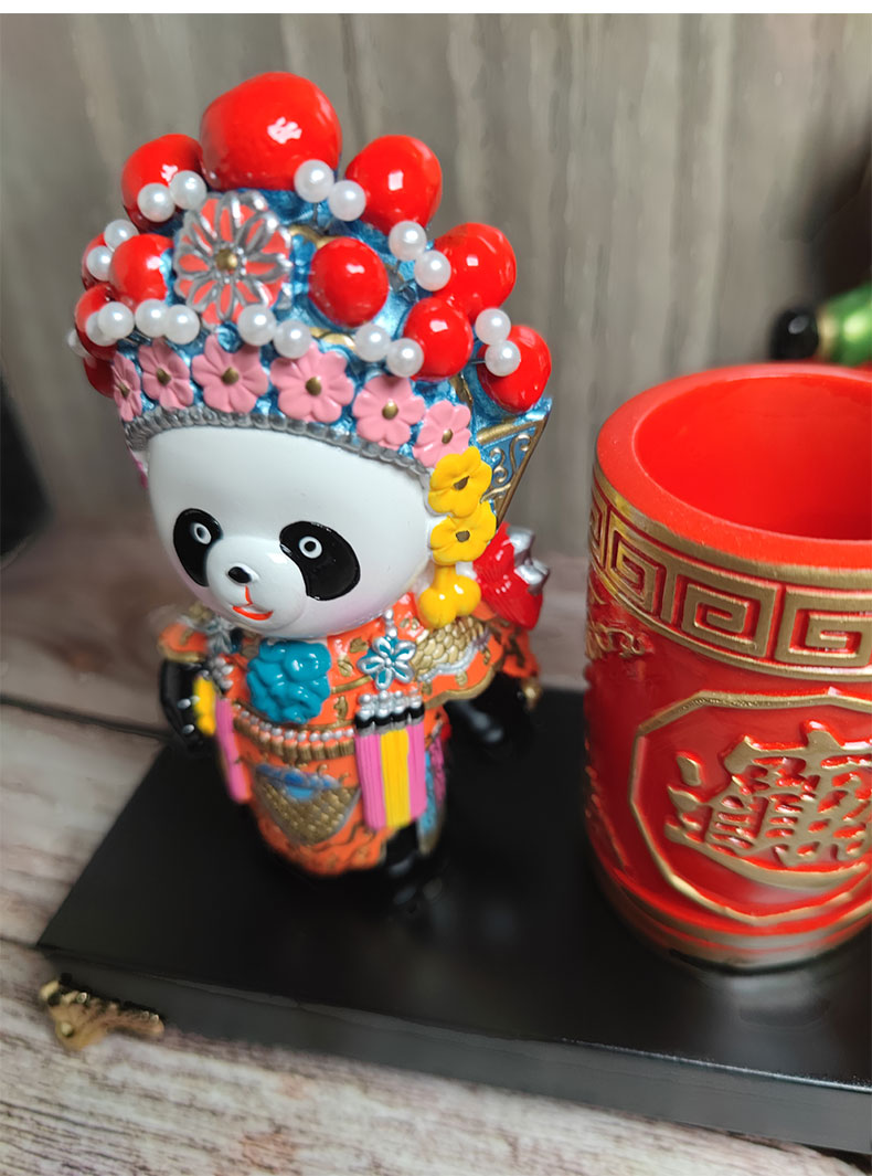 川剧脸谱摆件成都熊猫基地旅游纪念品变脸娃娃中国特色礼品 变脸熊猫