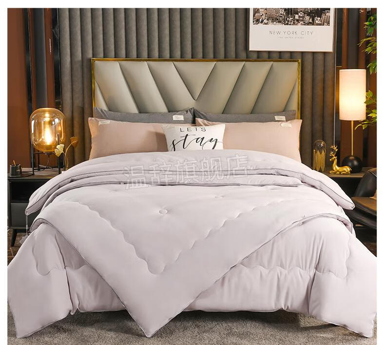 达芬奇家纺二合一子母被拉链款大豆纤维冬被加厚保暖丝绵被冬季被芯