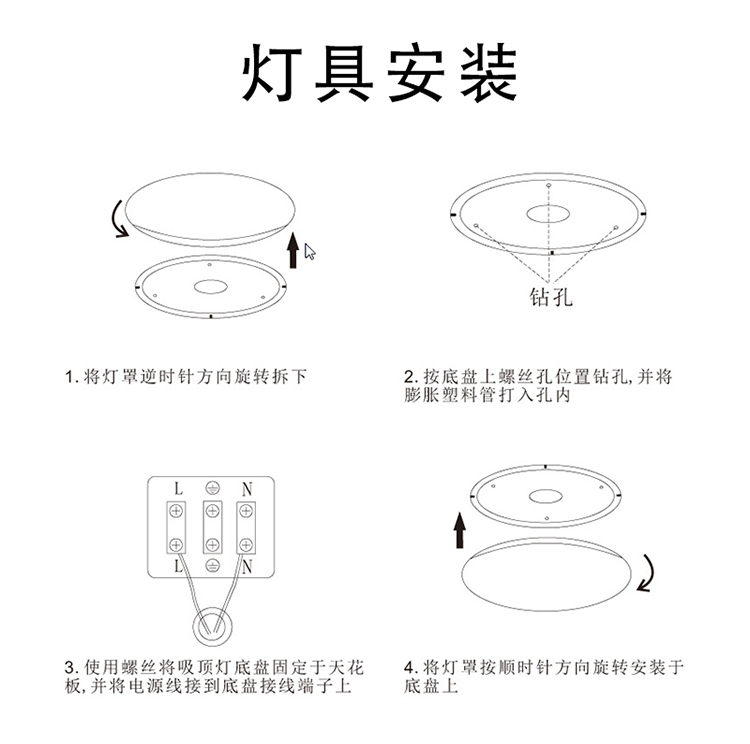 消防吸顶灯声控人体感应led楼道安全疏散商用家用停电应急照明灯开关