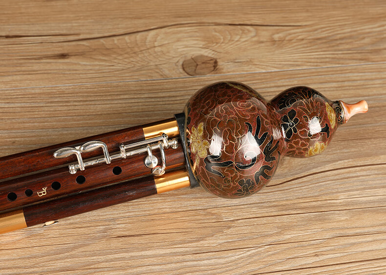 王大叔加键葫芦丝景泰蓝大红酸枝黑飘红老红木cbb/gf高端演奏 黑飘红