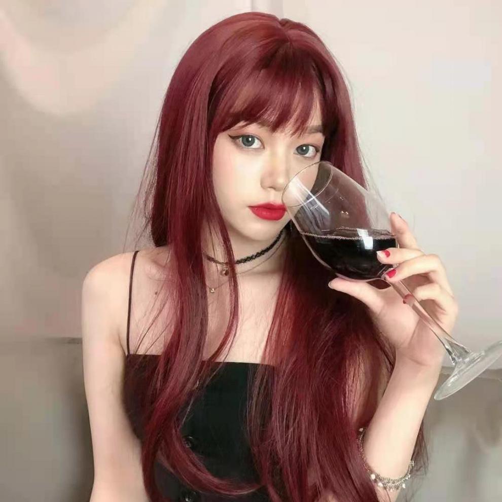 酒红色染发剂时尚显白女树莓红海王红染发膏自己在家染男树莓红褪色膏