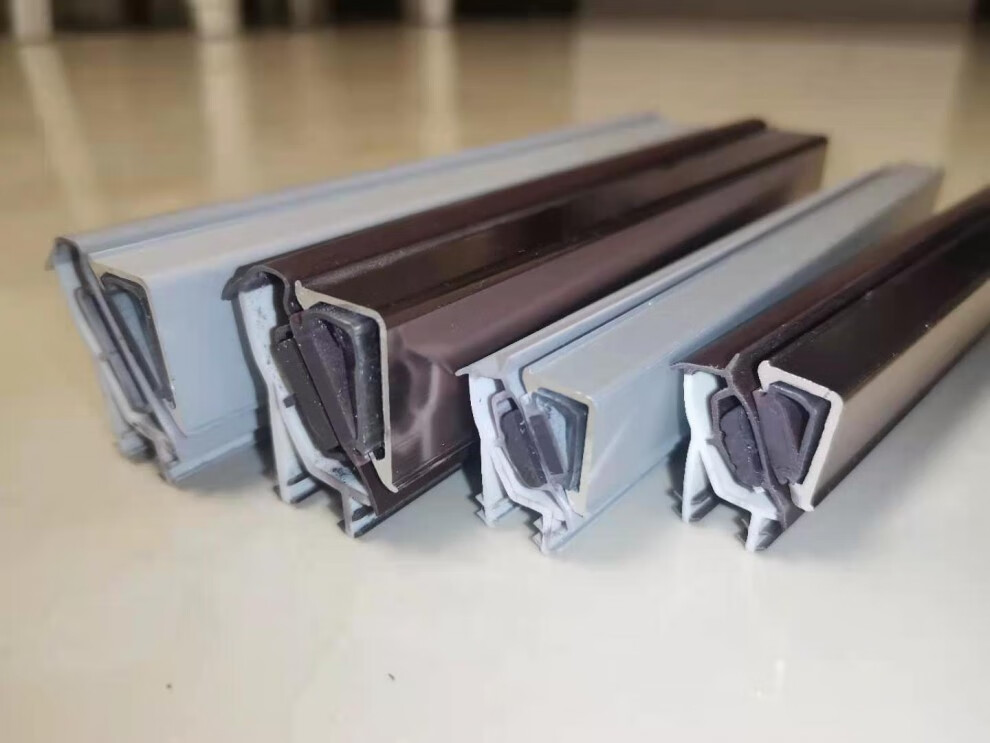 实木门磁吸条45度自吸密封条铝包磁性胶条防风隔音条 小号双卡槽棕色