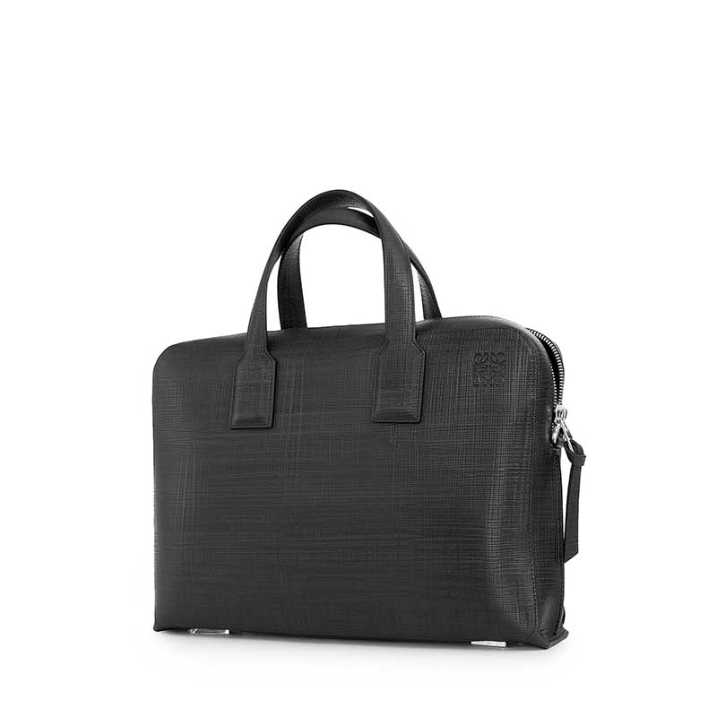 loewe罗意威男士goya小牛皮单肩手提公文包33762p57黑色预售