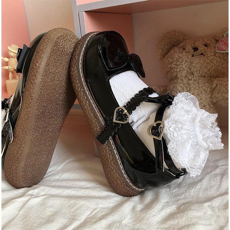 淑游梅露露lolita圆头日系jk白色小皮鞋女大头蝴蝶结娃娃lo鞋玛丽珍夏