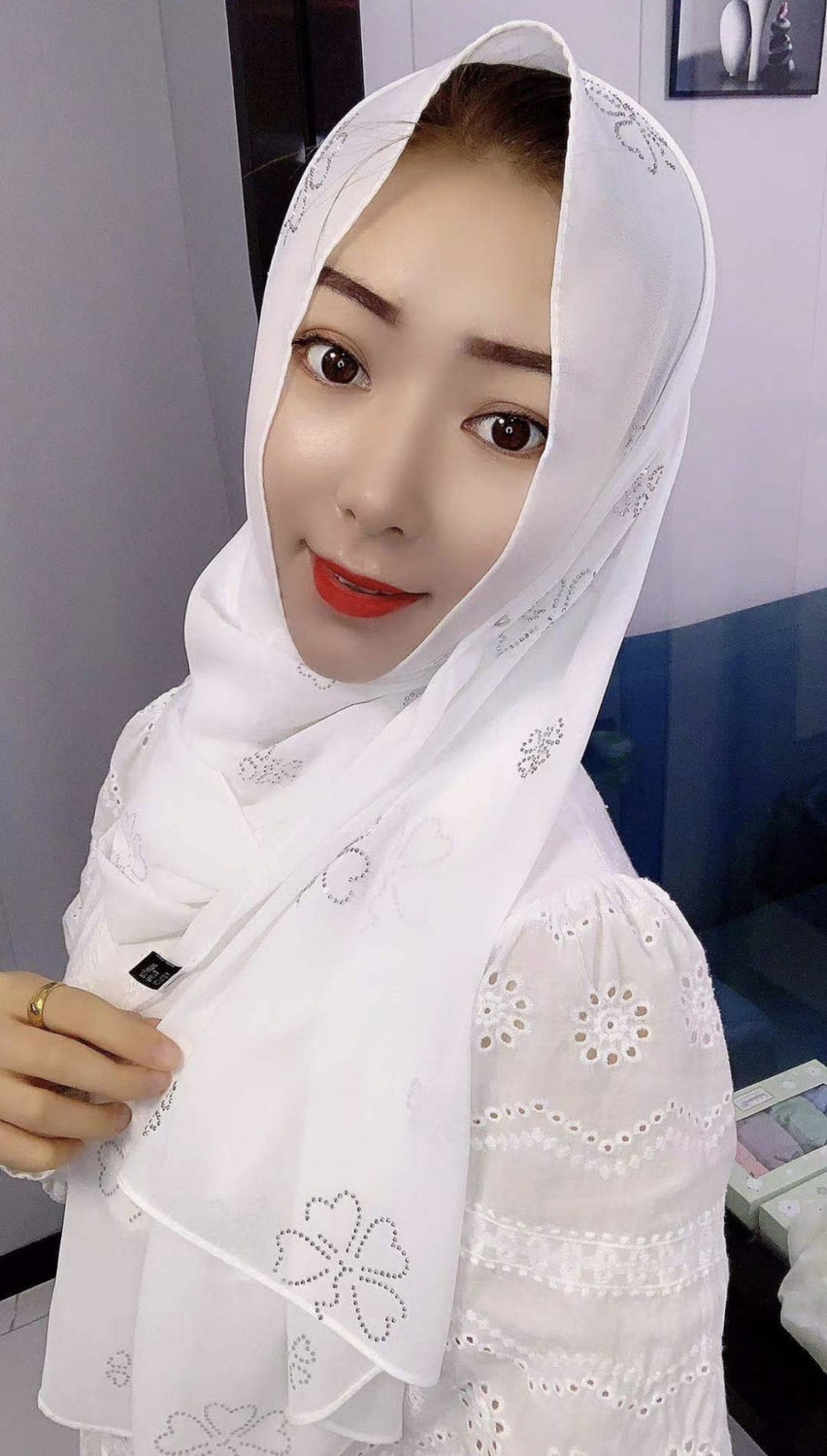 心墨染新品回族女人的套头纱巾盖头头巾2021头巾新款西雅图雪纺长巾