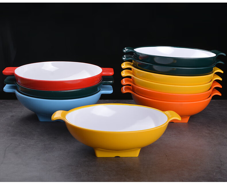 密胺碗双耳碗麻辣烫碗大碗专用面碗商用面馆冒菜碗密胺网红创意防烫