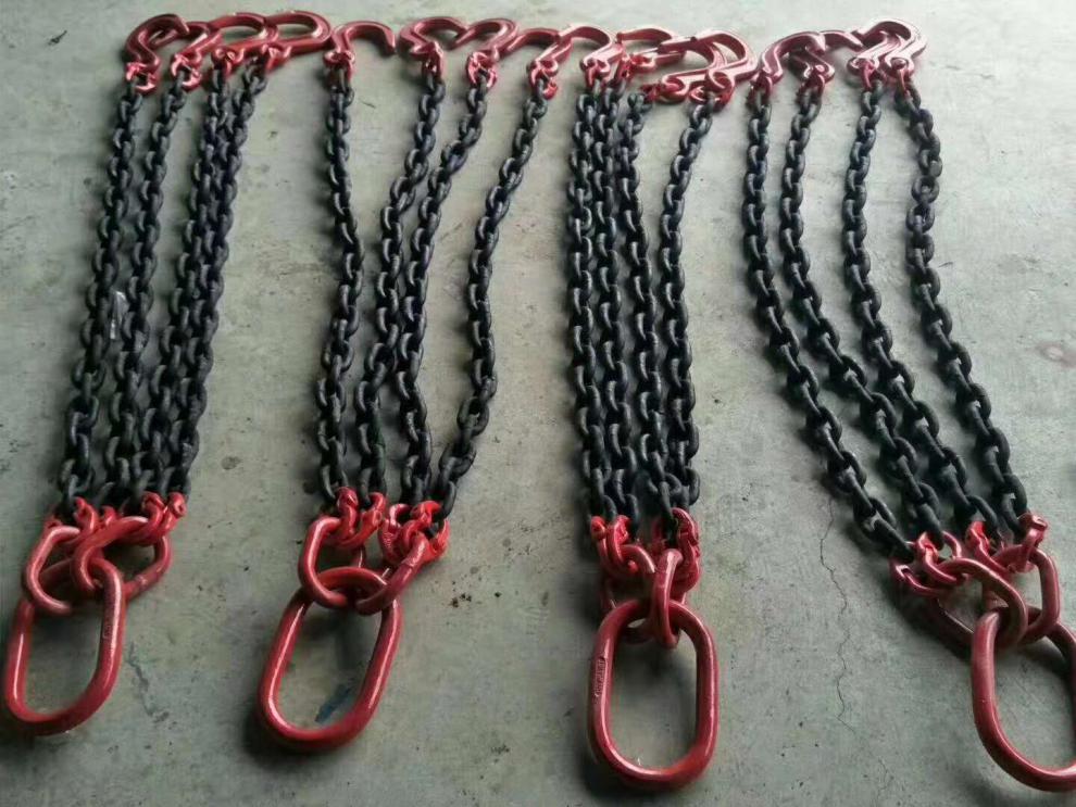 起重链条吊索具吊装工具铁链子扣勾工具吊具挂钩吊装130吨三吨1米4根