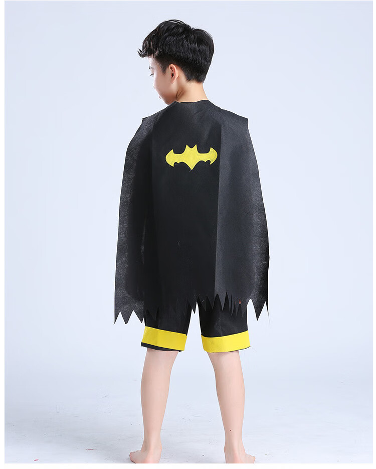 橦华儿童环保时装秀衣服男童六一服装手工diy秀蝙蝠侠套装亲子舞台表