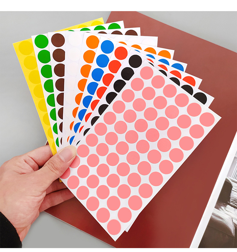 圆点贴纸分类颜色记号标签贴小圆点彩色标识贴不干胶数字贴椭圆合格证