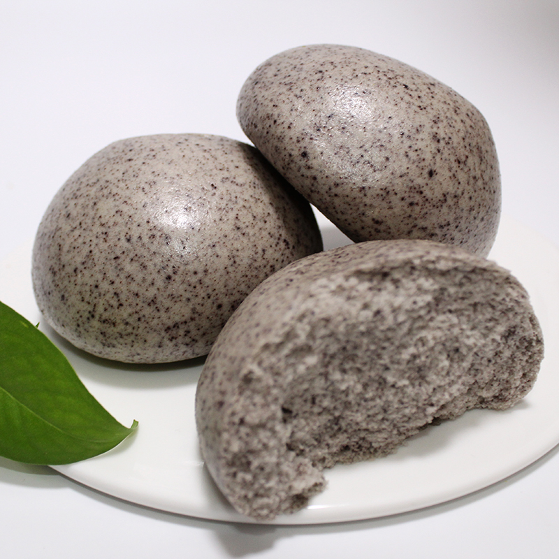 手工黑米馒头山东特产粗粮馒头五谷杂粮馍馍饽饽早餐面食20装