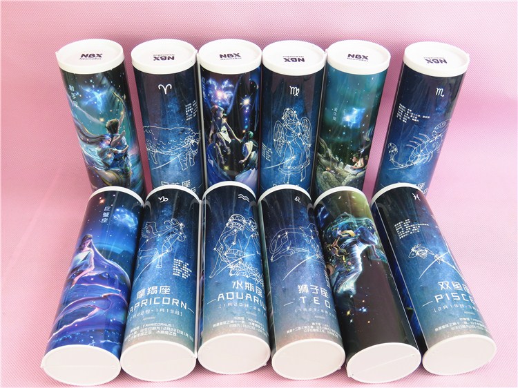 男女抖音同款网红多功能笔袋可爱铅笔盒 入油款十二星座20