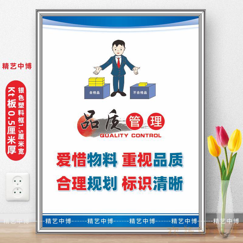 欢颖品质管理挂图大全 质量宣传标语口号标识kt板广告牌 企业文化生产