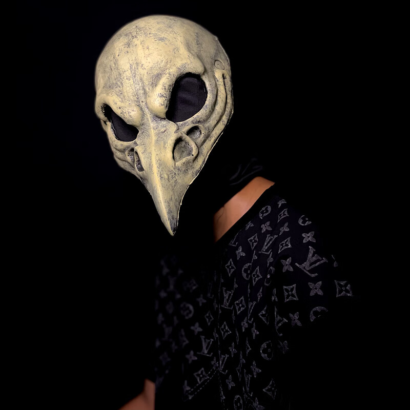 赛博朋克维京人头盔表演道具中世纪战士面具斯巴达三百勇士头套男 桔