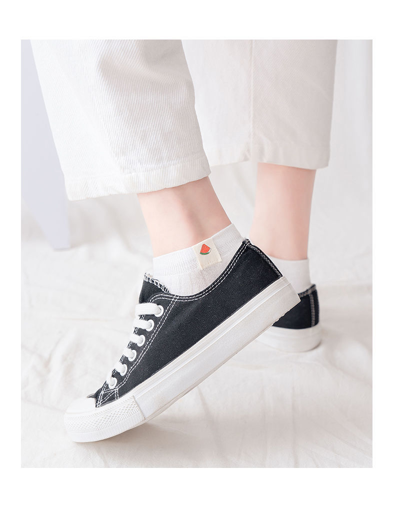 低帮隐形少女生初高中学生潮流西瓜菠萝袜子ins流行初中生青少年个性