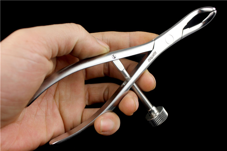 宠物 小动物 骨科手术器械 医用 弯型 带齿 弯头 复位钳 夹骨 持骨 咬