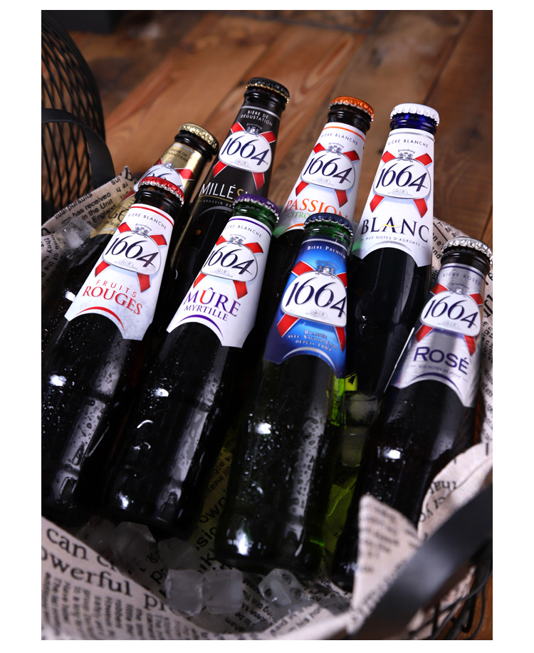 法国进口凯旋1664啤酒白啤桃红玫瑰rose百香果树莓黄啤果啤8口味 6瓶