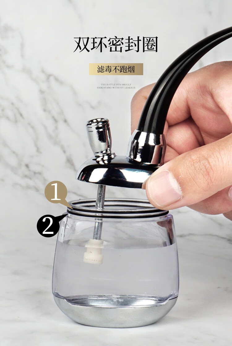 水烟壶全套 便携水烟筒男士烟袋锅水烟斗过滤器烟斗专用 nh12蓝(一壶