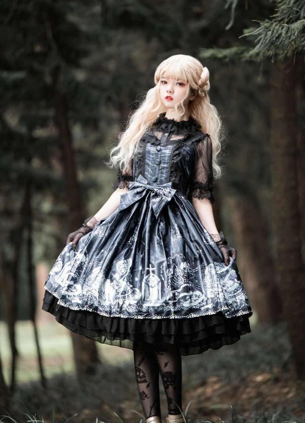 墓囚少女洛丽塔裙子正统厂原创设计日系lolita洋装暗黑系jsk连衣裙