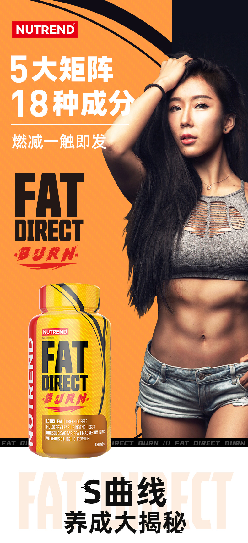 【诺特兰德】诺特兰德脂肪终结者fat小黄瓶direct burn阻断碳水锌镁白
