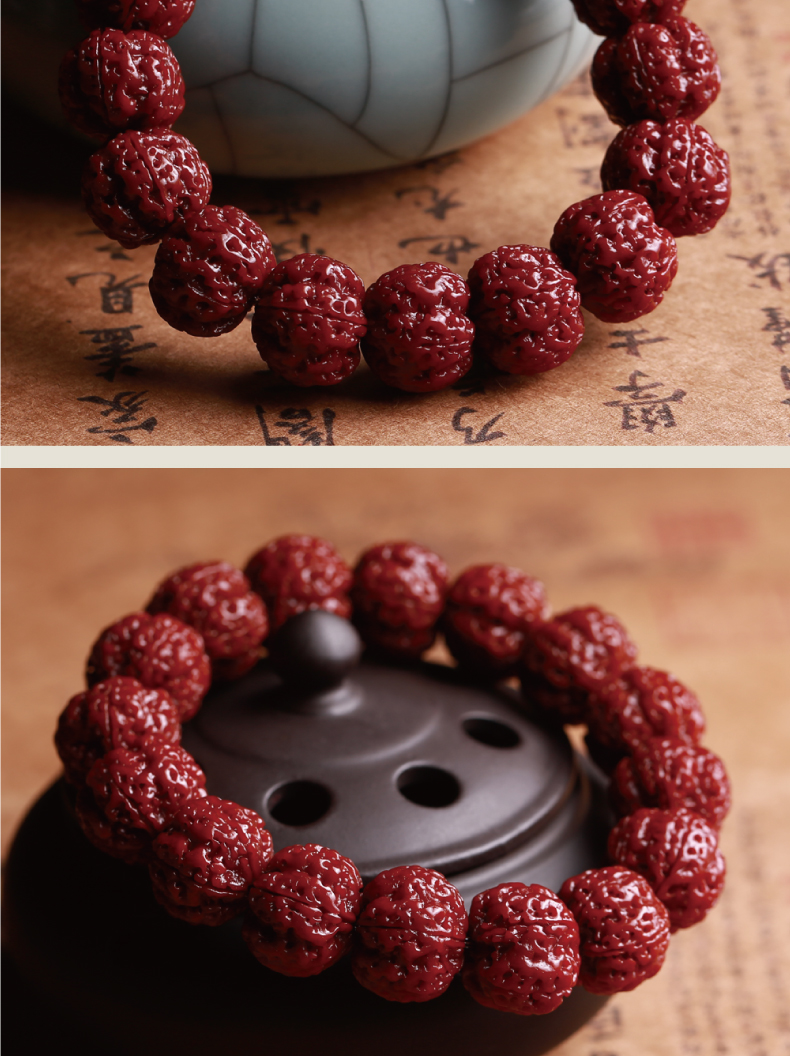 机刷单圈小金刚菩提子手串男女包浆玉化矮桩爆肉双龙5瓣佛珠手链精品