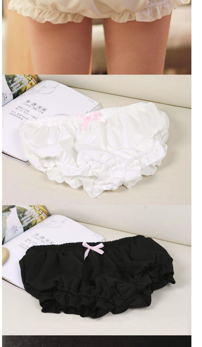 日系jk打底防走光家居裤lolita安全裤软妹南瓜裤可爱花边打底棉裤白色