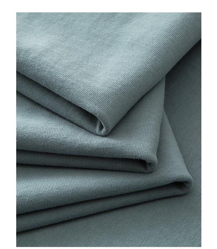 【曹沃】300g超重磅莫兰迪雾霾蓝宽松圆领短袖t恤 色磨毛厚实不透男女