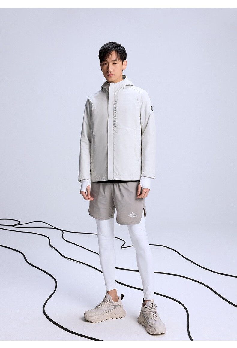 安踏(anta)防水外套丨石墨烯运动外套男子外套安踏男运动服梭织连帽防
