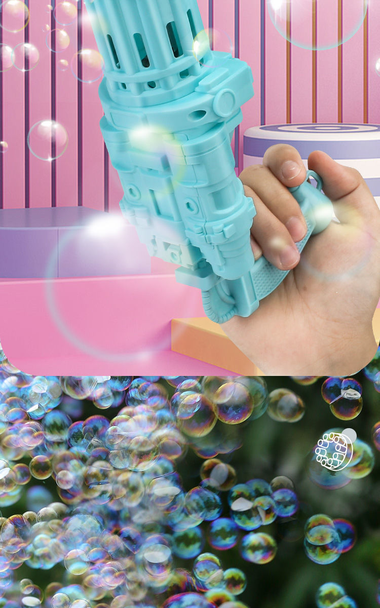 加特林泡泡机枪泡泡夏季全自动泡泡机男孩女孩儿童玩具十孔出泡泡