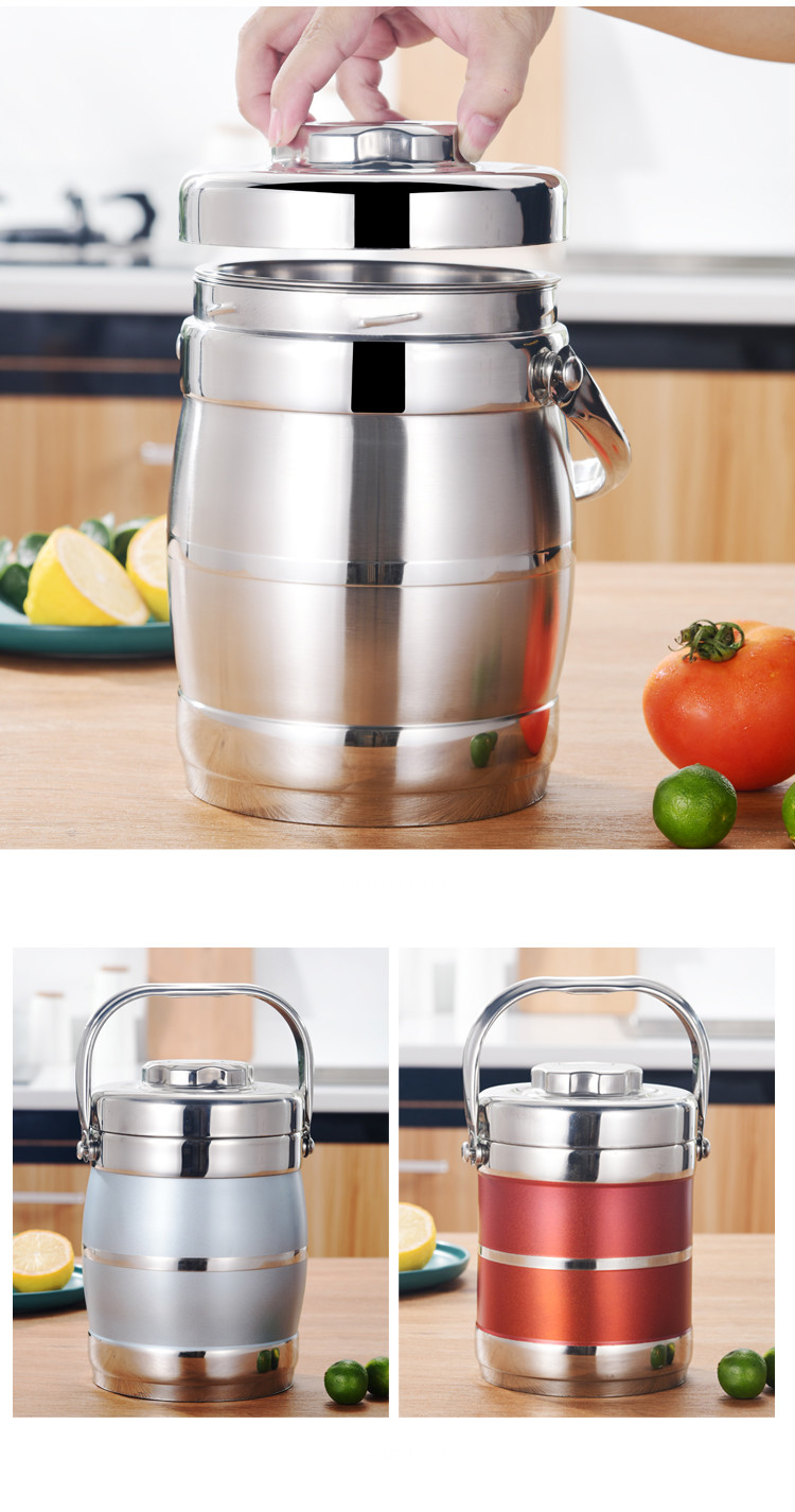 便携手提不锈钢保温桶超长保温饭盒多层饭桶带饭神器超大容量提锅304