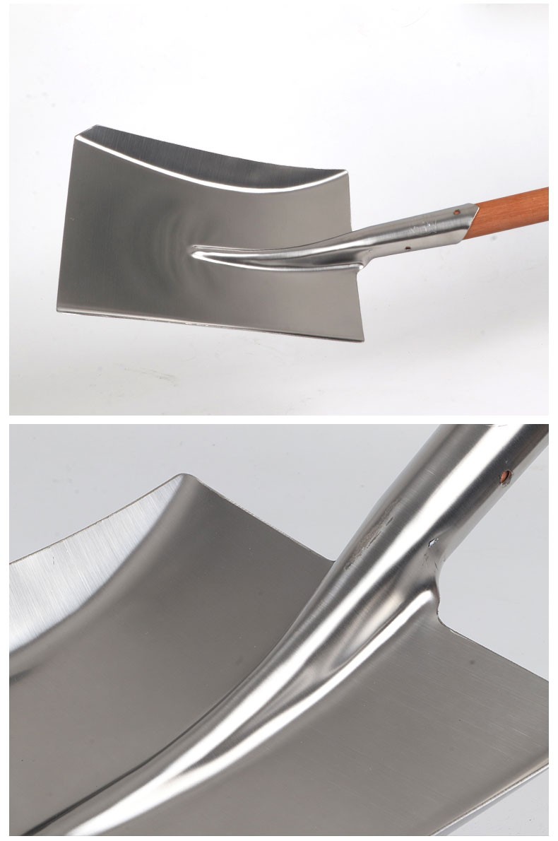 不锈钢锹锹铲子网红东北上菜铁锹农用煤锹方锹 不锈钢铲子锹大号 304