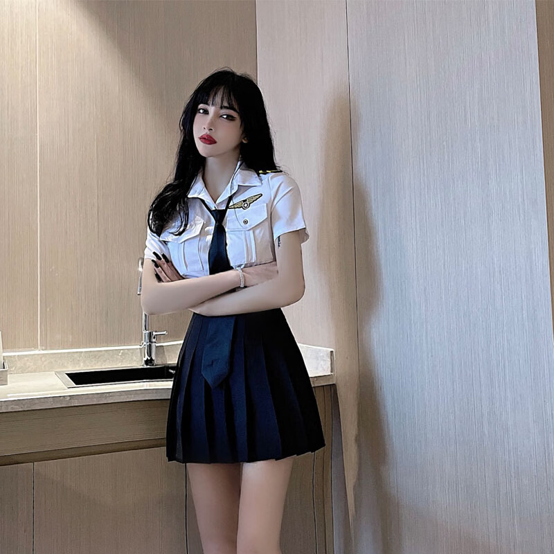 职业装女装套装夏季夏季学生jk制服套装短袖衬衫海军学院风女装空姐上