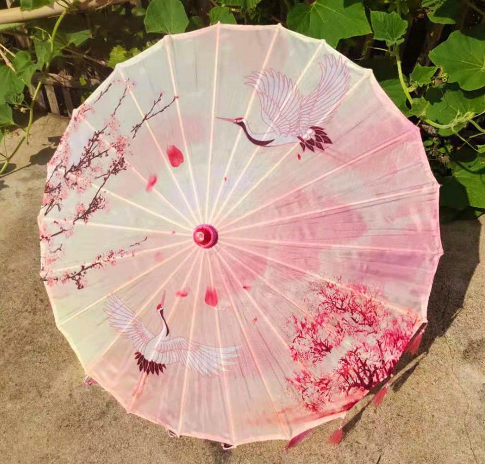 乔与乔伊新品新款古风流苏绸布伞古代汉服舞蹈伞装饰道具旗袍走秀演出