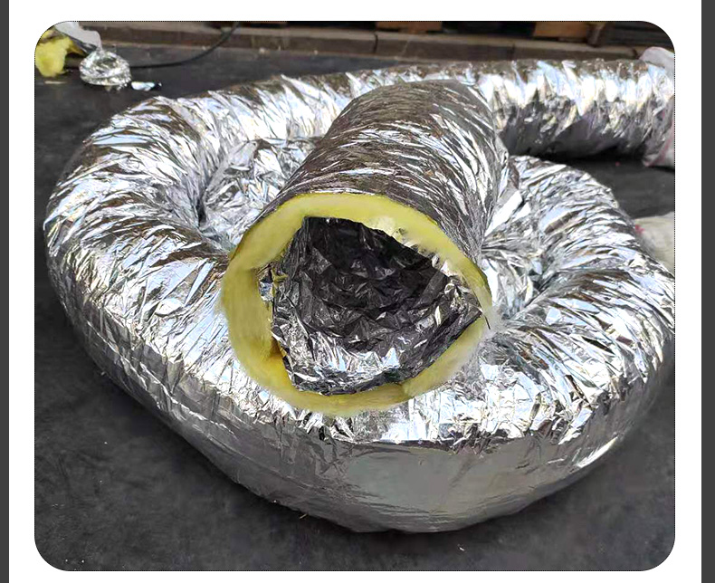 保温套中央空调管道通风金属软管 玻纤布保温棉管直径350mm*7米【图片
