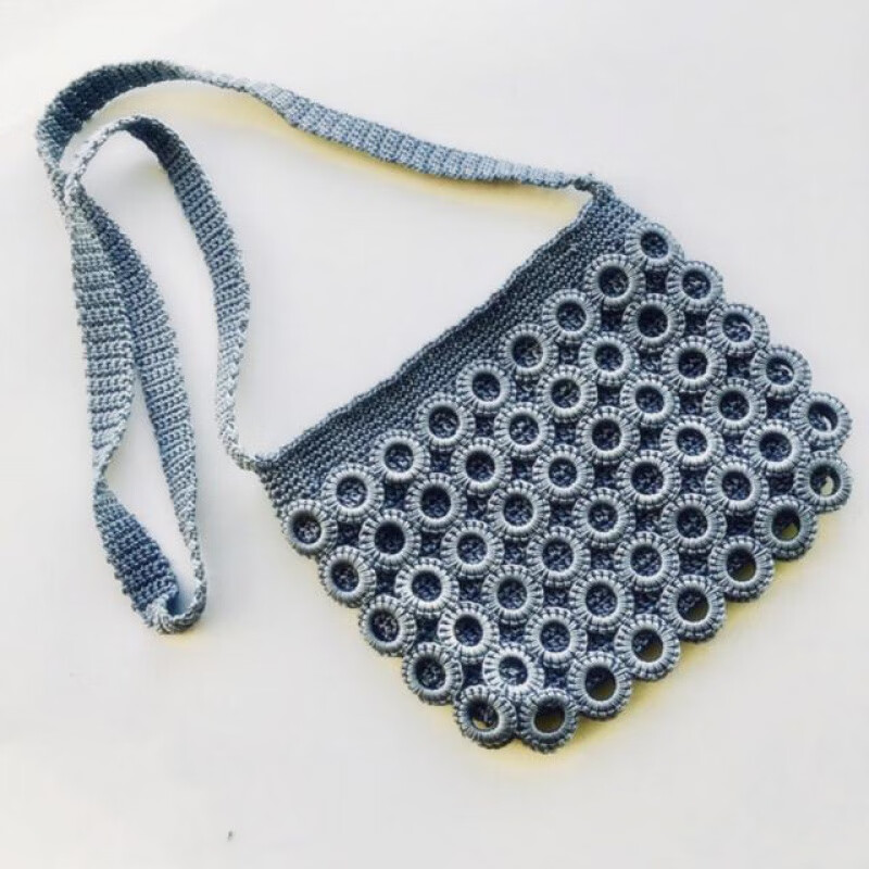 新品空心线包空心线编织女包手工勾圈圈包手机包零钱包成品包毛线包手