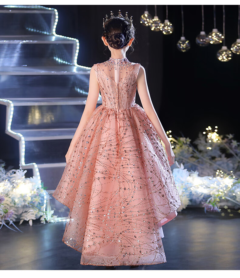 小咔衣浓女童走秀晚礼服儿童生日公主裙蓬蓬纱女孩主持人高端钢琴演出